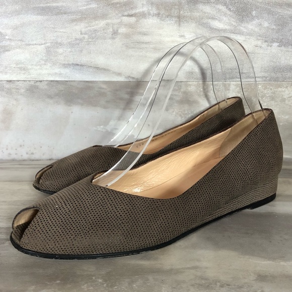 Bruno Magli Shoes - Bruno Magli Evening Peep Toe Textured Flats size 8
